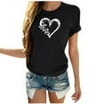 thumbnail image 2 of Cadeau de Saint-Valentin pour Femmes Mode Imprimé Col Rond Manches Courtes T-shirt Blouse Hauts Amples, 2 of 5