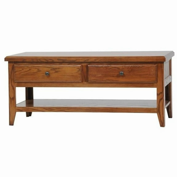 American Heartland 43303LT Oak Coffee Table with 2 Drawers, Light