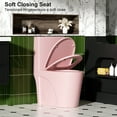 thumbnail image 3 of One-Piece Toilet for Bathrooms,Modern Toilet Elongated Bowl with Soft Close Seat,1.1/1.6 GPF,Pink 02, 3 of 8