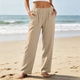 thumbnail image 2 of Glisme Womens Pants High Waist Straight Leg Trousers Relax Fit Slacks With Pocket Basic Clothes Khaki 2Xl, 2 of 5