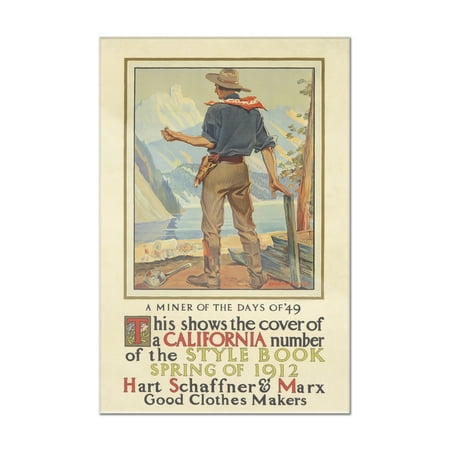 1912 Artist Signed (Hart Schaffner & Marx - California Style Book Vintage Poster (artist: Penfield) USA c. 1912 (8x12 Acrylic Wall Art Gallery)