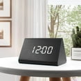 thumbnail image 4 of LMTODLFG Wooden Alarm Clock, Smart LED Digital Clock for Bedroom/desks, Upgraded with Time Temperature, Adjustable Brightness and Voice Control, Humidity Displaying, 4 of 6