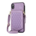 thumbnail image 2 of Feishell Crossbody Wallet Case for iPhone XR, [RFID Blocking] Credit Card Holder Shoulder Strap,PU Leather Purse with Back Mirror Flip Women Girls Cover For iPhone XR, Purple, 2 of 13