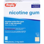 Rugby Polacrilex 2mg Nicotine Gum, Original Flavor, 110 Count (1-Pack)