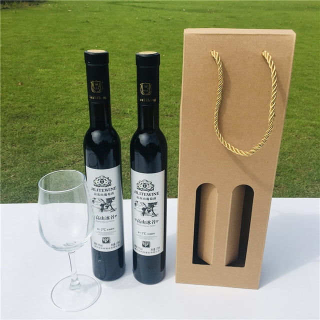 Pack de 10 bolsas para 2 botellas de cava/vino con cordón textil y ventana