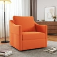 thumbnail image 1 of YODOLLA Swivel Armchair, Nursery Fabric Accent Chair,360° Rotating Metal Base, Orange, 1 of 8