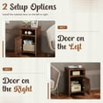 thumbnail image 5 of Furmax Farmhouse End Table, Nightstand Set of 2 with Barn Door and Shelf, Side Table for Living Room Bedroom, Dark Brown, 5 of 7