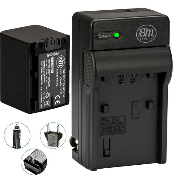 BM Premium NP-FV70A High Capacity Battery and Battery Charger for Sony Handycam Camcorders