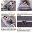 thumbnail image 5 of Pregnancy Pillow for Sleeping, Extra Large J Shaped Body Pillow, Maternity Pillow for Pregnant Women with Velvet Cover, Grey, 57x27.5 inch, 5 of 9