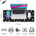 thumbnail image 5 of Long Mouse Pads for Desk,Black Halloween Cat Skull Pattern Desk Mats on Top Of Desks, Desk Mouse Pad Extra Large with 3mm Non-Slip Base and Stitched Edge for Gaming,Office,Work,Home 31.5"x11.8", 5 of 6