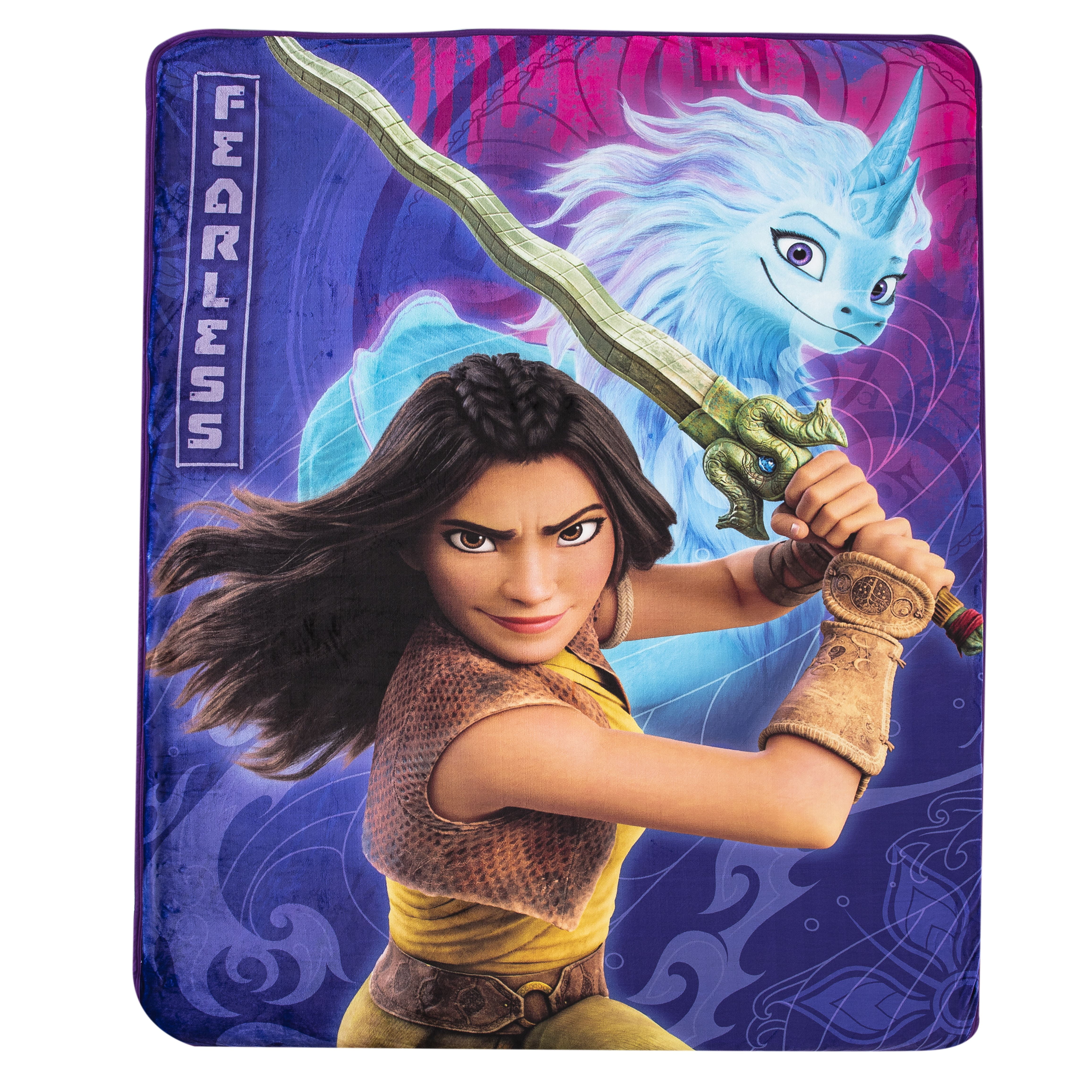 Disney's Raya & The Last Dragon Fierce and Brave Silk Touch Sherpa Throw 