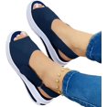 thumbnail image 1 of Sandalias de Cuña Media con Punta Abierta Básica Para Mujer, Sandalias de Punta Abierta Para Mujer Zapatos Zapatillas de Deporte Cuñas de Moda Para Mujer Alpargatas Zapatos Deportivos de Verano,Blue-41 Xishao ropa, 1 of 2