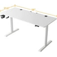 thumbnail image 2 of CubiCubi Height Adjustable Electric Standing Desk, 55 x 24 Inches Stand Up Table, Sit Stand Home Office Desk with Splice Board, White Frame/White Top, 2 of 13