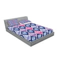 thumbnail image 2 of Ambesonne Animal Fitted Sheet & Pillow Sham Set, Vertical Sleeping Owls, Queen, Pink Purple Blue, 2 of 2