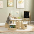 thumbnail image 2 of Qaba Ensemble de 5 Pcs Table et Chaises pour Enfants avec Rangement pour Chambre d'Enfant, Blanc, 2 of 10