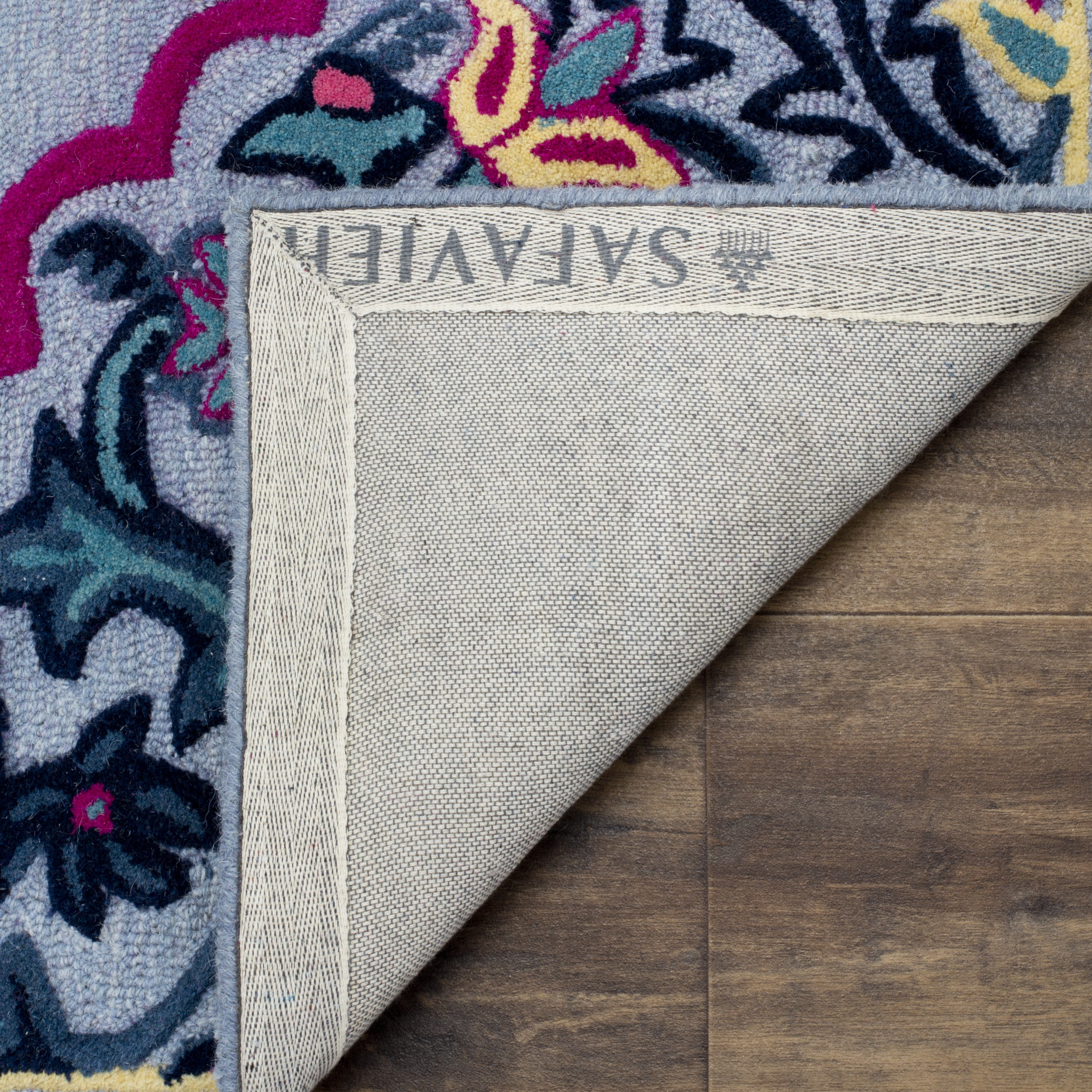 SAFAVIEH Bellagio Rio Floral Wool Runner Rug, Blue/Multi, 2'3" x 9'