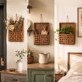 thumbnail image 6 of Woven Wall Basket,Rectangular Wall Mount Storage Box with Rope for Home Office Bathroom, 6 of 7