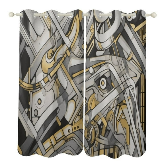 Abstract Oil Painting Blackout Curtains for Bedroom Curtains Insulated Room Darkening Window Drapes for Living Room