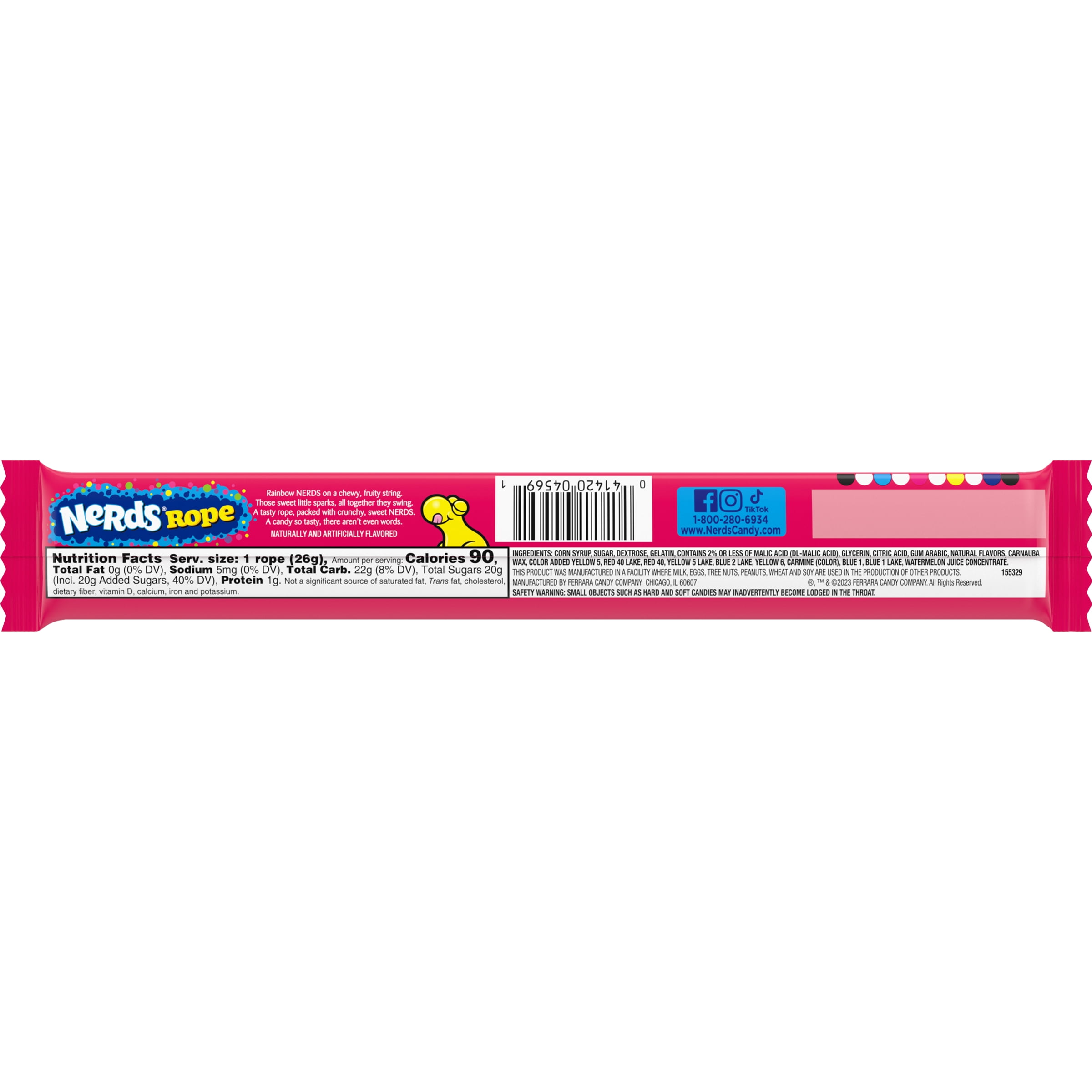 NERDS Rope, Candy, Variety Box, Rainbow & Very Berry, 0.92oz (16 ct)-Pack of 2