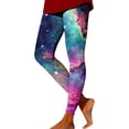 thumbnail image 2 of Maqroz Women's Colorful Nebula Leggings High Waisted Galaxy Print Yoga Pants Soft Stretchy Workout Tights Space Gym Bottoms Purple,XXXL, 2 of 5