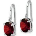 thumbnail image 2 of Sterling Silver Rhodium Plated Garnet Wire Earrings (20 X 7) Made In Thailand qdx603, 2 of 5