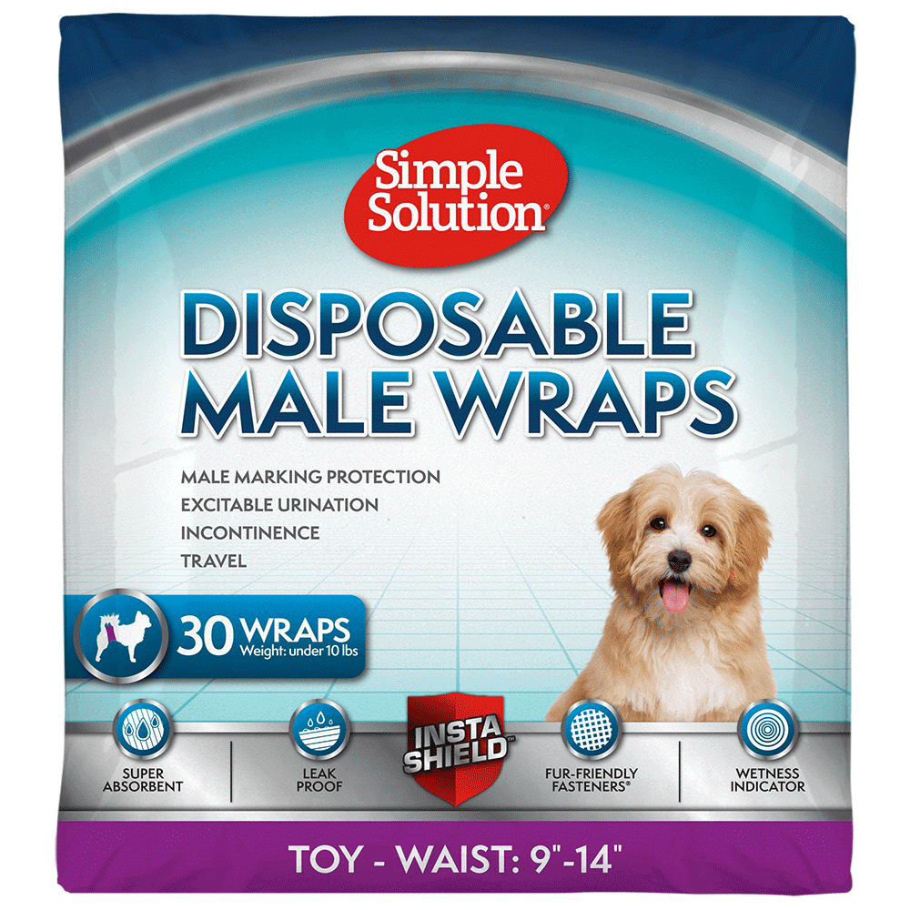 Simple Solution Disposable Dog Diapers for Male Dogs, Male Wraps with