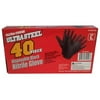 Ultra Steel Disposable Nitrile Gloves, Black, 40ct