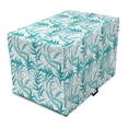 thumbnail image 1 of Floral Dog Crate Cover, Continuous Pattern Image of Branches and Leaves on Plain Background, Easy to Use Pet Kennel Cover Small Dogs Puppies Kittens, 7 Sizes, White and Dark Seafoam, by Ambesonne, 1 of 6