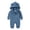 Blue, variant on Baby Bear Ear Cute Hooded Romper Newborn Long Sleeve Thin Fleece Zipper Jumpsuit Infant Boys Girls One Piece Overall Fall Winter Daily Wear 0-24M