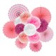 thumbnail image 1 of Juego de abanicos de papel colgantes Uxcell Decoraciones de flores de papel para fiesta de cumpleaños, rosa (14 piezas), 1 of 6