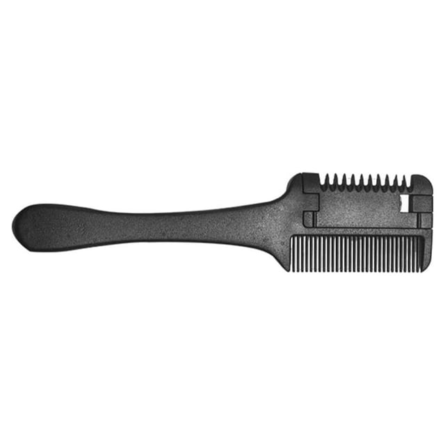 Qarigey Cepillo de corte de pelo con mango, herramienta de estilismo DIY, adelgazador de cabello profesional para hombres, accesorios para Cuidado del cabello Negro