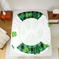 thumbnail image 5 of Feelyou Green Shamrock Leaf Bed Sheets for Teen, Plant Botanical King Sheets, Western St. Patrick's Day Sheet Set, Microfiber Bedroom Decor, 4 Pieces, 5 of 7