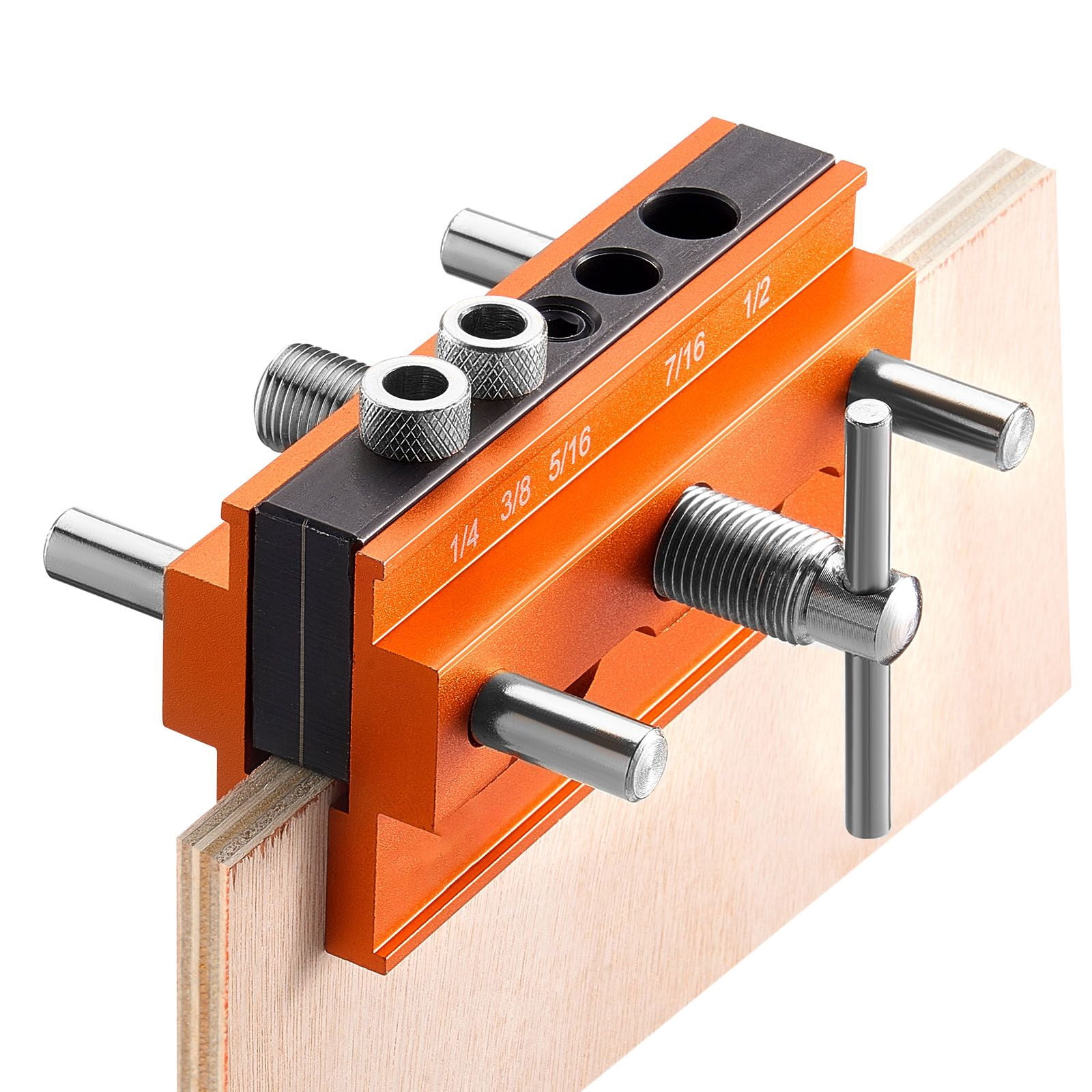 Self-Centering Doweling Jig Kit - Precision Woodworking Drill Guide for Straight Holes, Adjustable Dowel Joinery Tool with Multiple Hole Sizes for Cabinet & Furniture Making