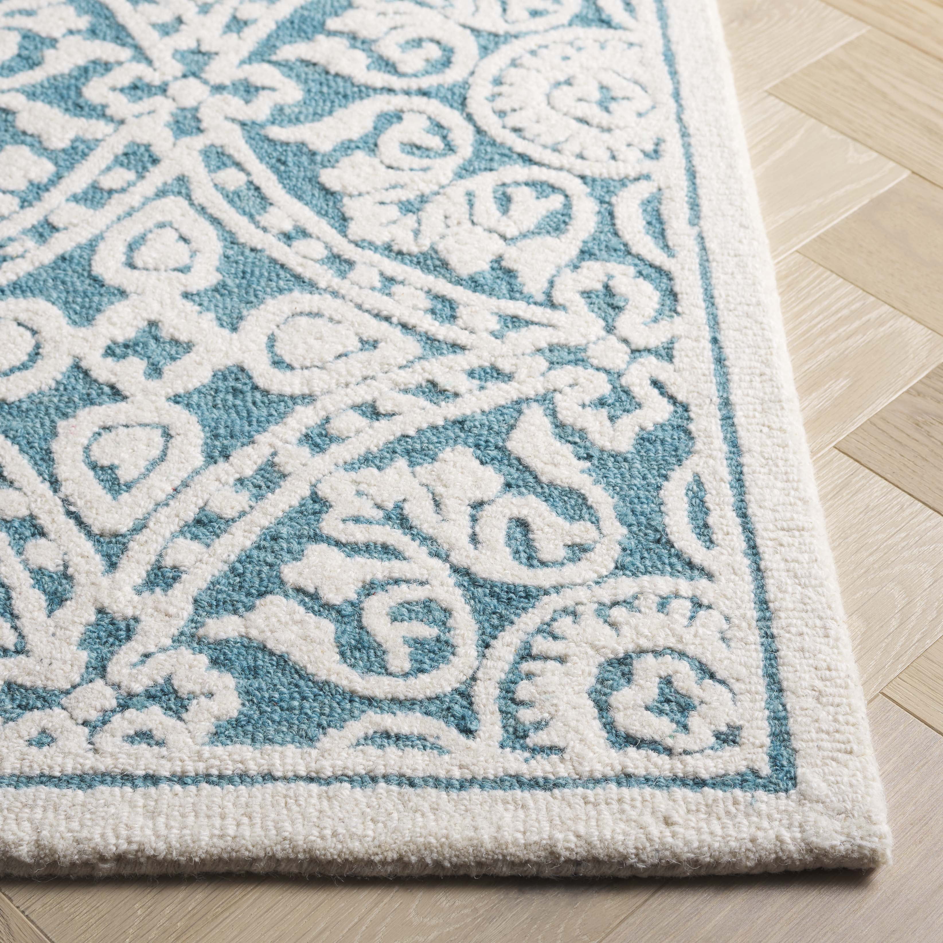 SAFAVIEH Metro Sunny Medallion Area Rug, Teal/Ivory, 8' x 10'