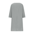 thumbnail image 4 of HAPIMO Women's Trendy Loose Tops Dressy Tunic Solid Color Summer Tees Elegant Casual Relaxed Blouses 3/4 Sleeve for Teen Girls V Neck Button Pullover Gray S, 4 of 5