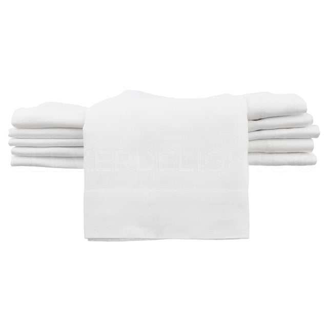 Cleverdelights Servilletas De Lino Blanco De 20.0 In Paquete De 12 100% Lino