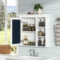 thumbnail image 4 of 30'' x 28'' Bathroom Medicine Cabinet with Mirror, Wall Mounted Mirror Cabinet with Storage Organizer, Over the Toilet Storage Storage Cabinet for Bathroom,White, 4 of 15
