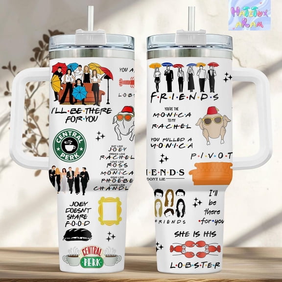 Friends Tumbler 40oz, Friends TV Show Tumbler, Central Perk Gift, Gift for Friends Fan, Insulated Drinkware, Friends Merch