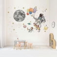 thumbnail image 7 of Space Astronaut Man Wall Sticker Gold Moon Star Wall Decals for Kids Boy Baby Nursery Wall Decor Cute Mural Removable Wall Door Fridge Cabinet Furniture Car Decal (Set of 2 Variants), 7 of 7
