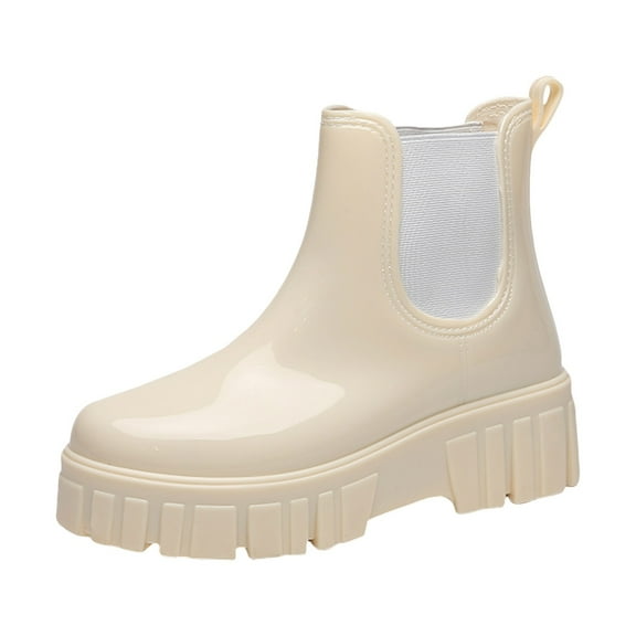 Rain Boots for Women Waterproof Rubber Chelsea Garden Rainboots Platform Gardening Shoes for Yard Farm