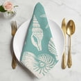 thumbnail image 2 of Turquoise Starfish Coastal Cloth Napkins, Shell Summer Beach Nautical Washable and Reusable Dinner Napkins Set of 8, Table Napkin for Kitchen Party Birthday Wedding Hotel Housewarming 20"x20", 2 of 9
