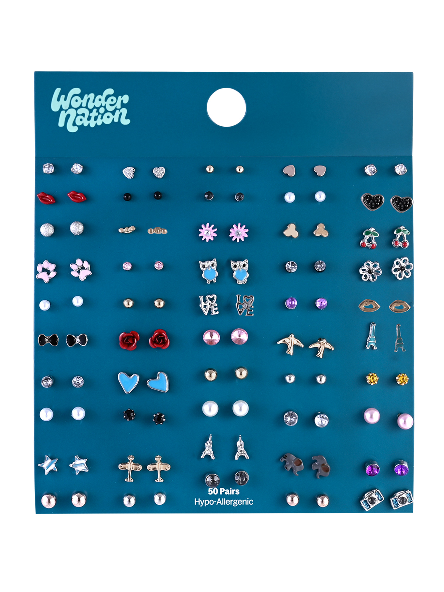 Wonder Nation Teen Cherry Variety Stud Earring Set, 50-Pack photo 5