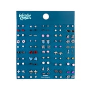 Wonder Nation Teen Female Cherry Multicolored Variety Stud Earring Set, 50 Pack