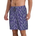 thumbnail image 2 of Goofa Lavender Flowers Printed Mens Swim Trunks Summer Quick Dry Short Beach Swimwear Bathing Suits-Small, 2 of 9