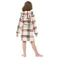 thumbnail image 4 of FORMRS Niños Bathrobe Unisex Hooded Robe Soft Plush Pajamas Sleepwear, Size 2-3T, Red Tartan, 4 of 7