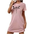 thumbnail image 2 of HaoXianJian Women's T-Shirt Nightgown Short Sleeve Sleepshirts Comfy Ladies Casual Cover Ups Nightdress, 2 of 7
