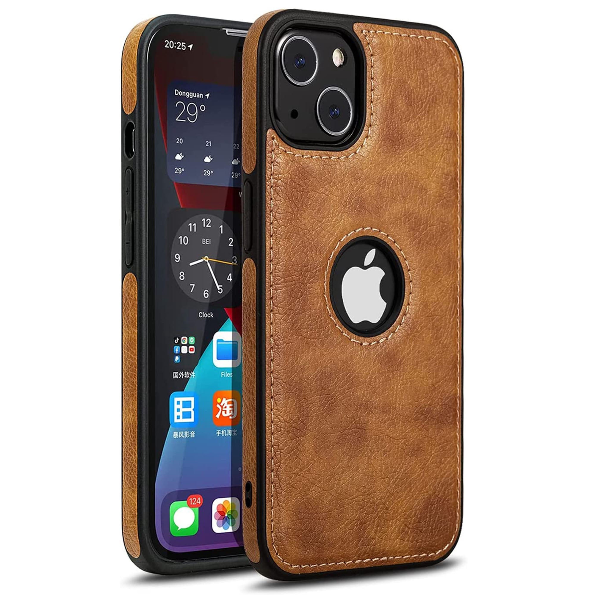 For Apple iPhone 13 (6.1'') Case Luxury Leather Business Vintage Elegant Slim Non-Slip Soft Grip Shockproof Protective Cover