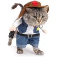 thumbnail image 1 of Disfraz de perro vaquero con sombrero. Ropa para perros. Disfraces de Halloween para gatos y perros pequeños (XS)., 1 of 5