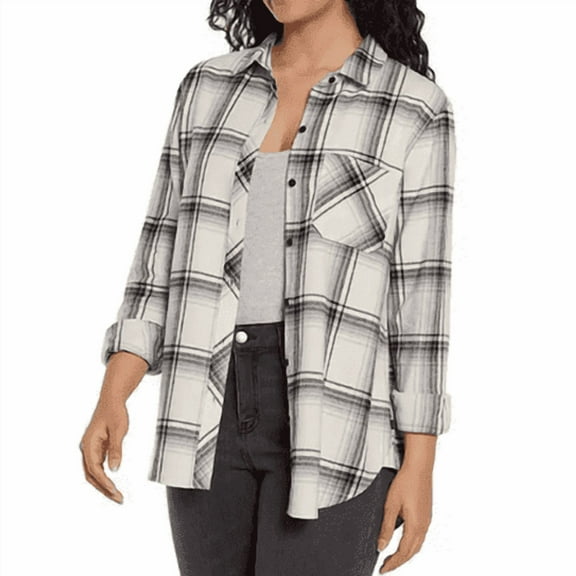 Gap Women's Relaxed Fit Flannel Deema Plaid, Size Large