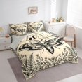 thumbnail image 2 of Feelyou Hippie Halloween Moth Full Size Bedding Sets, Boho Western Plant Full Size Bed in a Bag, Cream Black, Gray Reversible, 7 Pieces, 2 of 7